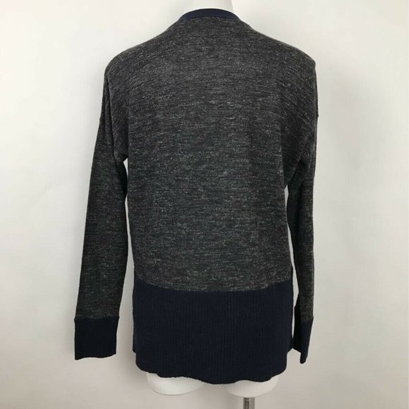 Madewell Cardigan Sweater Gray Blue Color Block M - Picture 4 of 7